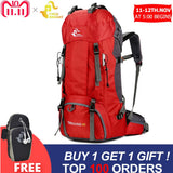 60L Waterproof Climbing Hiking Backpack